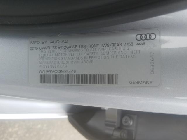 2016 AUDI A6 PREMIUM WAUFGAFCXGN005519