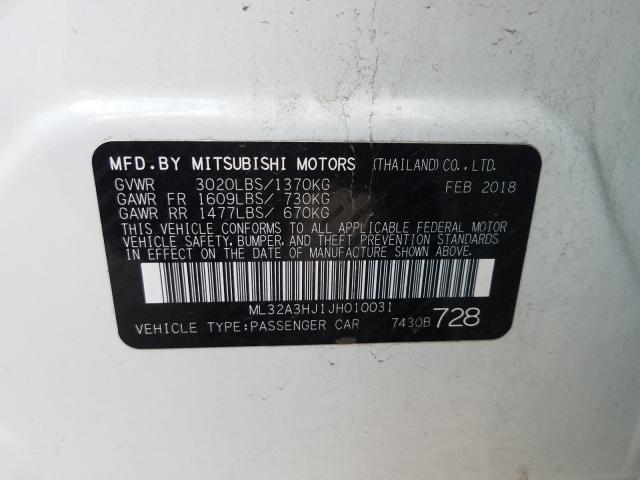 2018 MITSUBISHI MIRAGE ES ML32A3HJ1JH010031