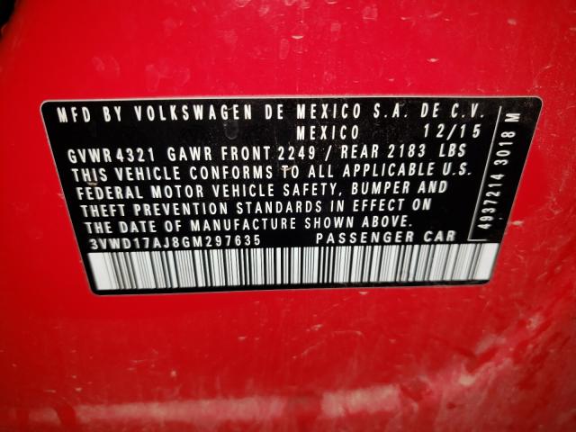 2016 VOLKSWAGEN JETTA SPOR 3VWD17AJ8GM297635
