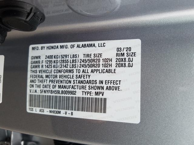 2020 HONDA PASSPORT E 5FNYF8H59LB009902