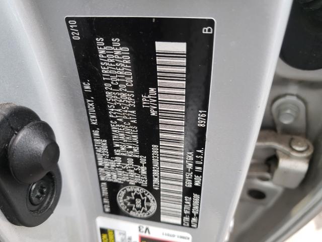 2010 TOYOTA VENZA 4T3BK3BB2AU033808