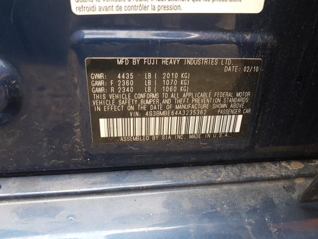 2010 SUBARU LEGACY 2.5 4S3BMBE64A3235362