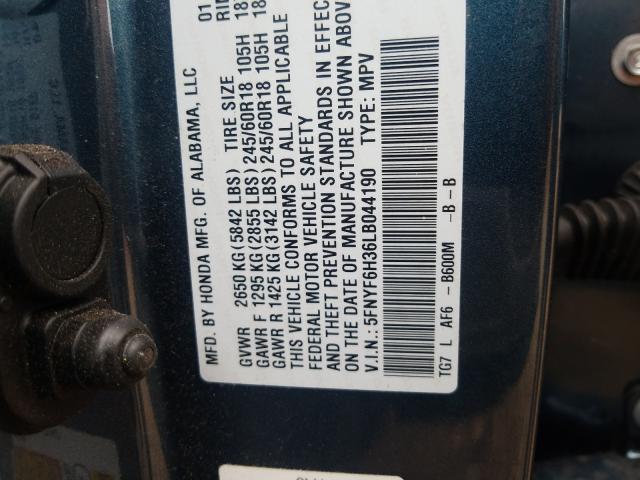 2020 HONDA PILOT EX 5FNYF6H36LB044190