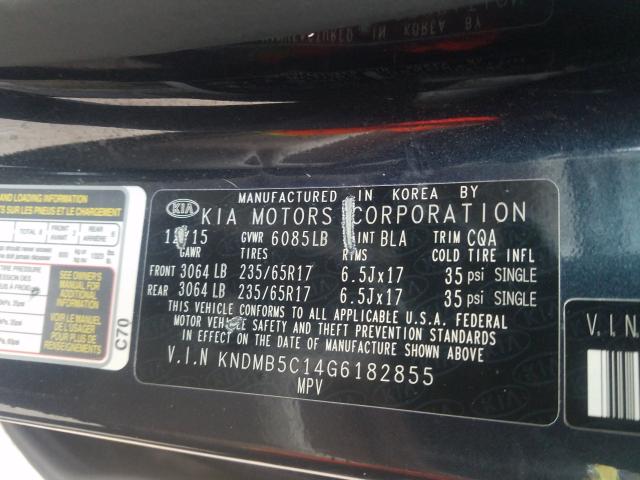 2016 KIA SEDONA LX KNDMB5C14G6182855