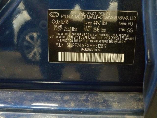2017 HYUNDAI SONATA SE 5NPE24AFXHH512812