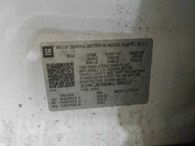 2019 CHEVROLET TRAX LS 3GNCJKSB4KL389517