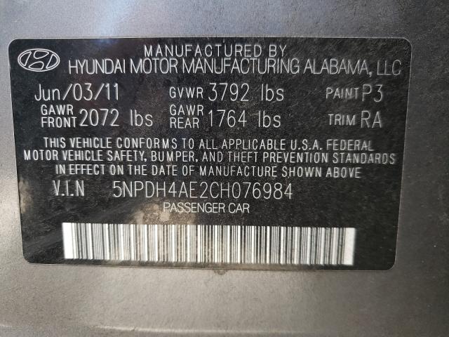 2012 HYUNDAI ELANTRA GL 5NPDH4AE2CH076984