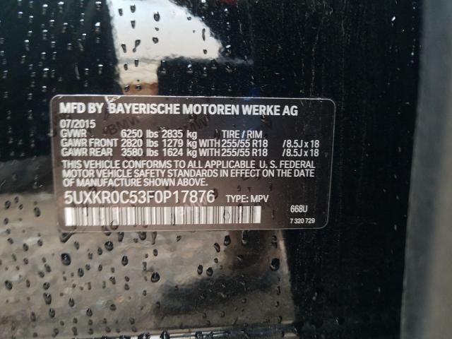 2015 BMW X5 XDRIVE3 5UXKR0C53F0P17876