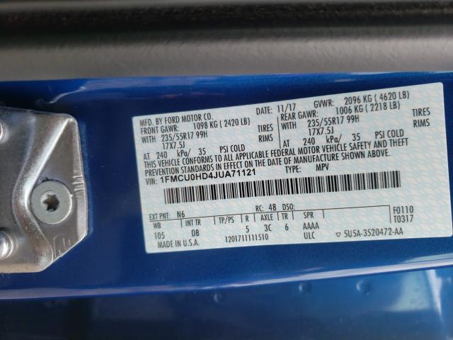 2018 FORD ESCAPE SEL 1FMCU0HD4JUA71121