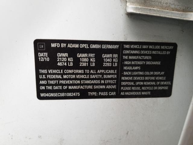 2011 BUICK REGAL CXL W04GN5EC5B1082475