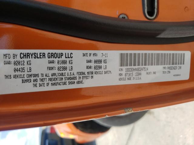 2011 DODGE CALIBER MA 1B3CB3HAXBD247514