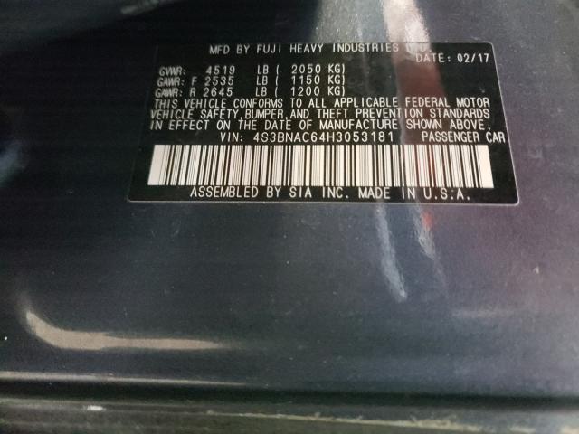 2017 SUBARU LEGACY 2.5 4S3BNAC64H3053181