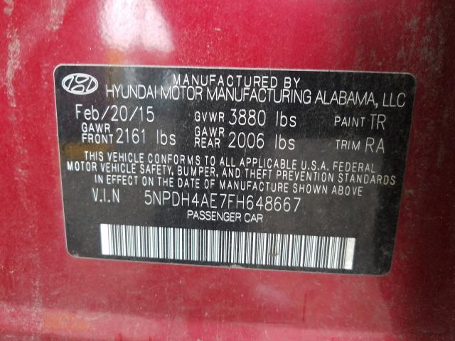 2015 HYUNDAI ELANTRA SE 5NPDH4AE7FH648667