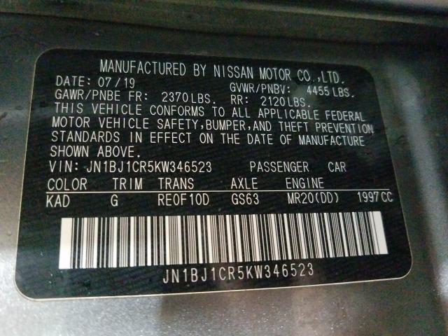 2019 NISSAN ROGUE SPOR JN1BJ1CR5KW346523