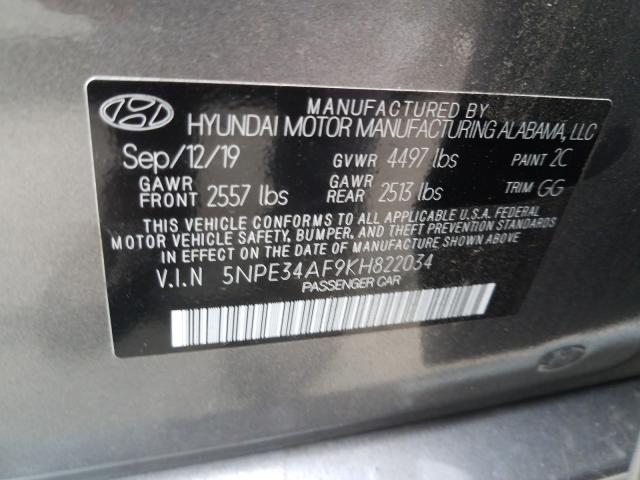 2019 HYUNDAI SONATA LIM 5NPE34AF9KH822034
