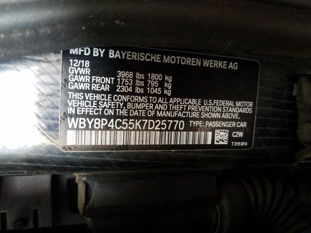 2019 BMW I3 REX WBY8P4C55K7D25770