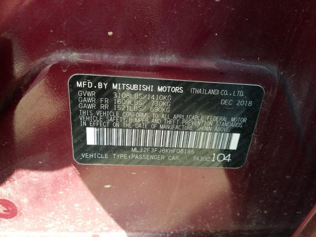 2019 MITSUBISHI MIRAGE G4 ML32F3FJ8KHF08185