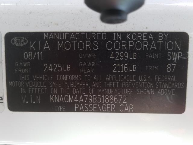 2011 KIA OPTIMA LX KNAGM4A79B5188672