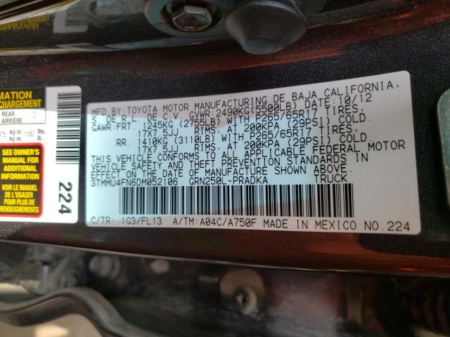 2013 TOYOTA TACOMA DOU 3TMMU4FN6DM052106