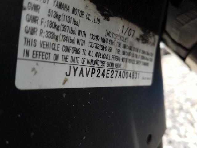 2007 YAMAHA XVS1300 A JYAVP24E27A004831