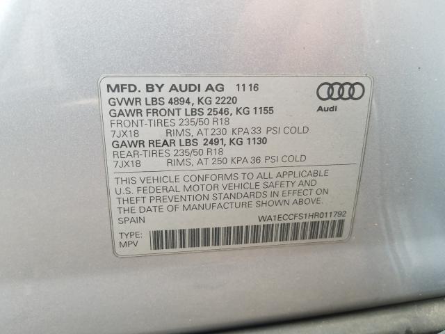 2017 AUDI Q3 PREMIUM WA1ECCFS1HR011792