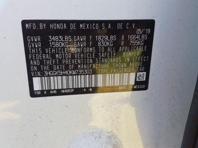2019 HONDA FIT LX 3HGGK5H40KM735303