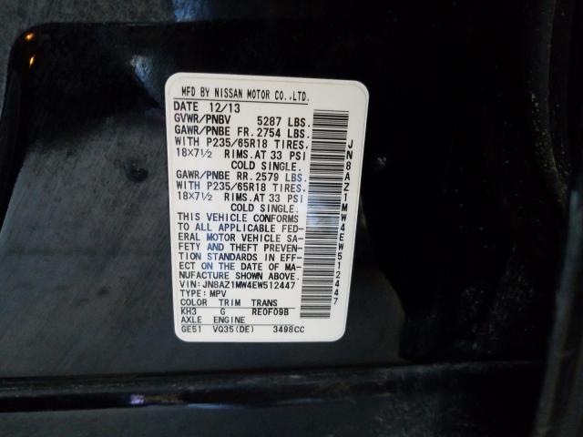 2014 NISSAN MURANO S JN8AZ1MW4EW512447