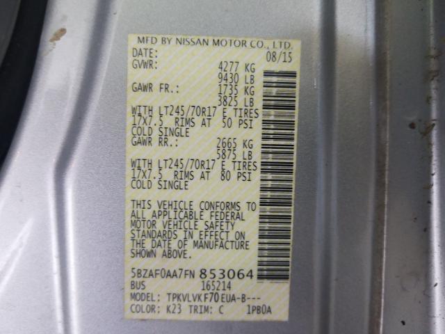 2015 NISSAN NV 3500 S 5BZAF0AA7FN853064