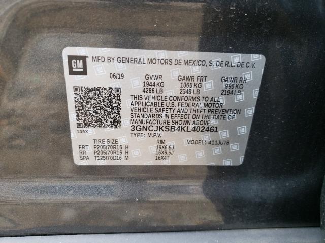 2019 CHEVROLET TRAX LS 3GNCJKSB4KL402461