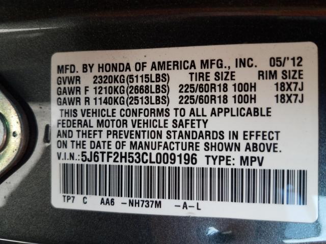 2012 HONDA CROSSTOUR 5J6TF2H53CL009196