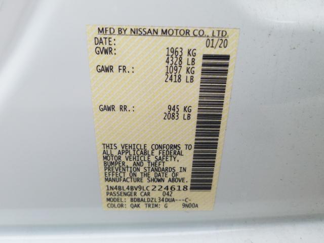 2020 NISSAN ALTIMA S 1N4BL4BV9LC224618