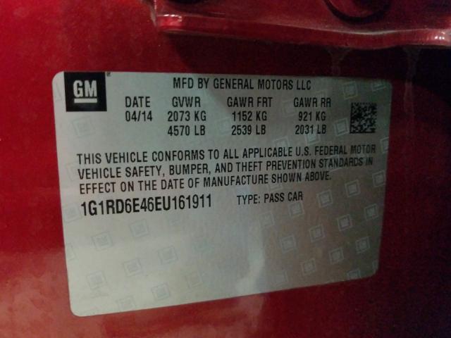 VIN 1G1RD6E46EU161911 2014 Chevrolet Volt no.10