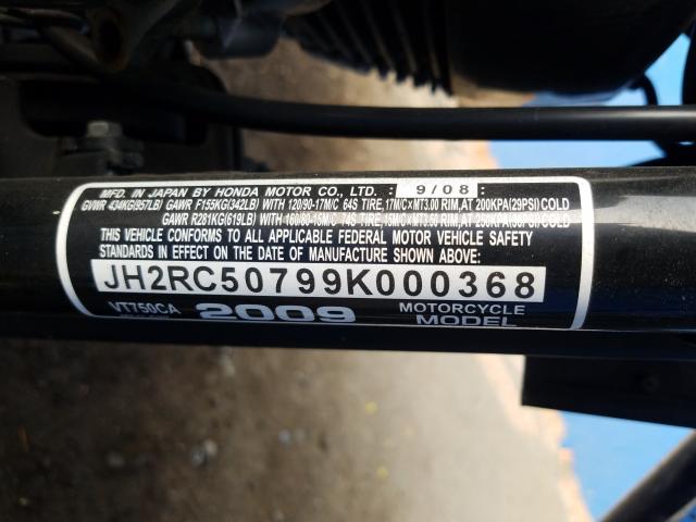 2009 HONDA MOTORCYCLE JH2RC50799K000368