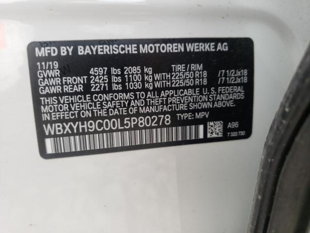 VIN WBXYH9C00L5P80278 2020 BMW X2, Sdrive28I no.10