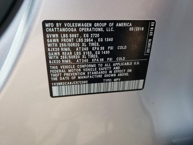 2018 VOLKSWAGEN ATLAS SEL 1V2NR2CA6JC572362