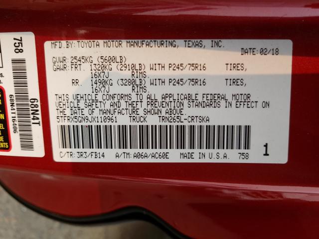 2018 TOYOTA TACOMA ACC - 5TFRX5GN9JX110961