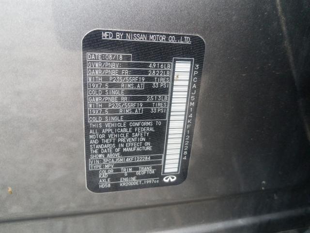 2019 INFINITI QX50 ESSEN 3PCAJ5M14KF122284