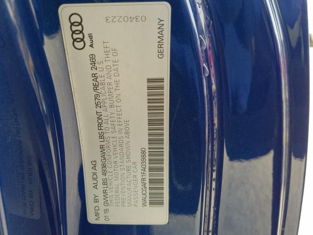 2015 AUDI S5 PREMIUM WAUCGAFR1FA039880