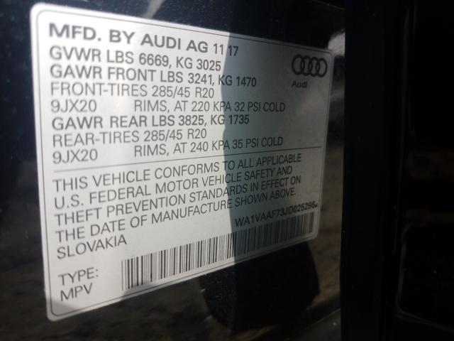 VIN WA1VAAF73JD025296 2018 Audi Q7, Prestige no.10