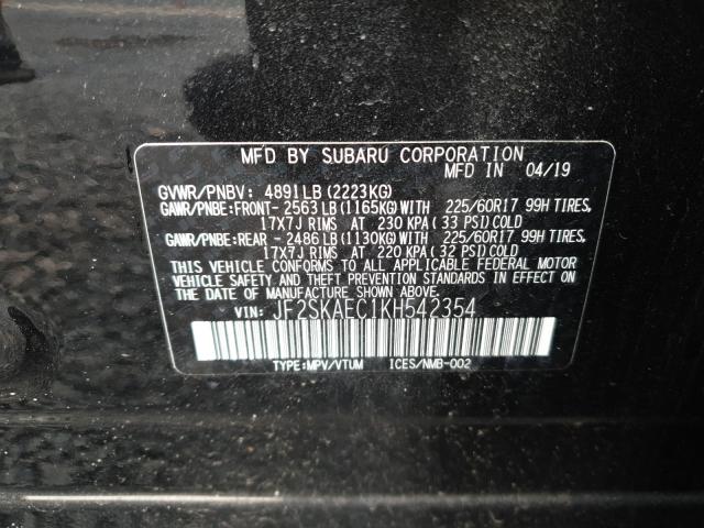 2019 SUBARU FORESTER P JF2SKAEC1KH542354