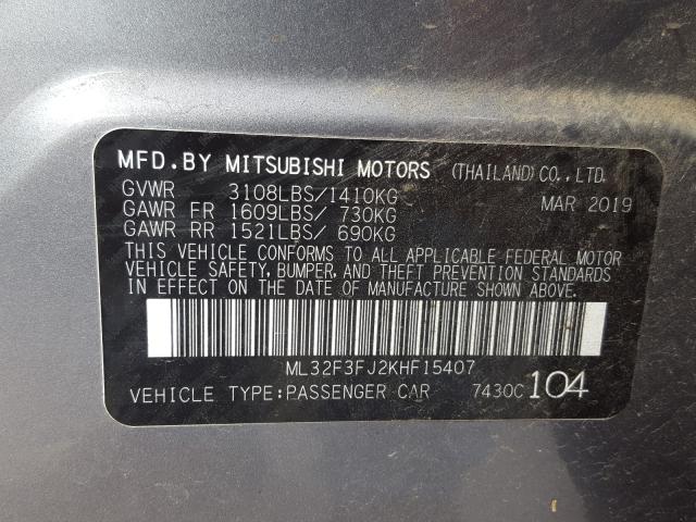 2019 MITSUBISHI MIRAGE G4 ML32F3FJ2KHF15407