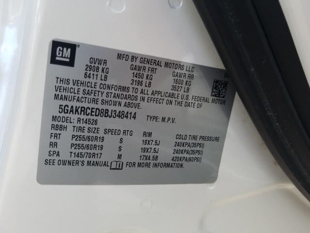 2011 BUICK ENCLAVE CX 5GAKRCED8BJ348414