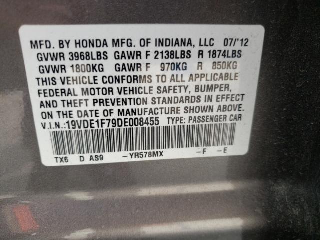 2013 ACURA ILX 20 TEC 19VDE1F79DE008455