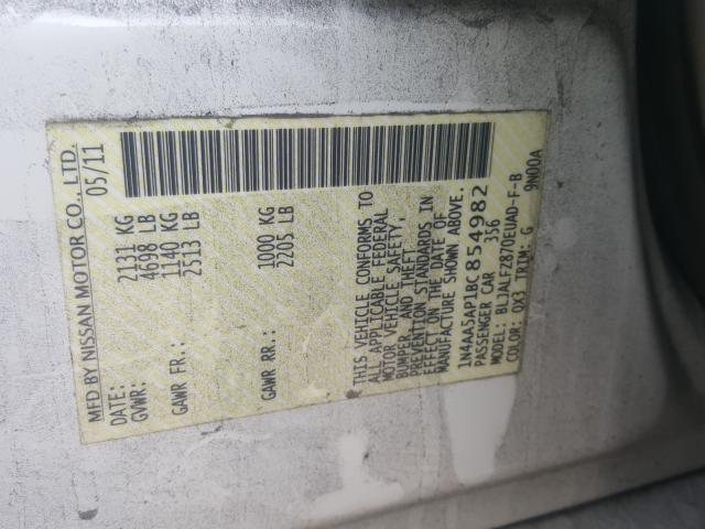 2011 NISSAN MAXIMA 1N4AA5AP1BC854982