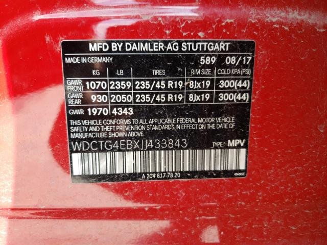 2018 MERCEDES-BENZ GLA 250 WDCTG4EBXJJ433843
