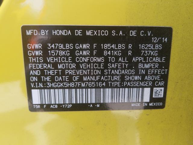 2015 HONDA FIT EX 3HGGK5H87FM765164