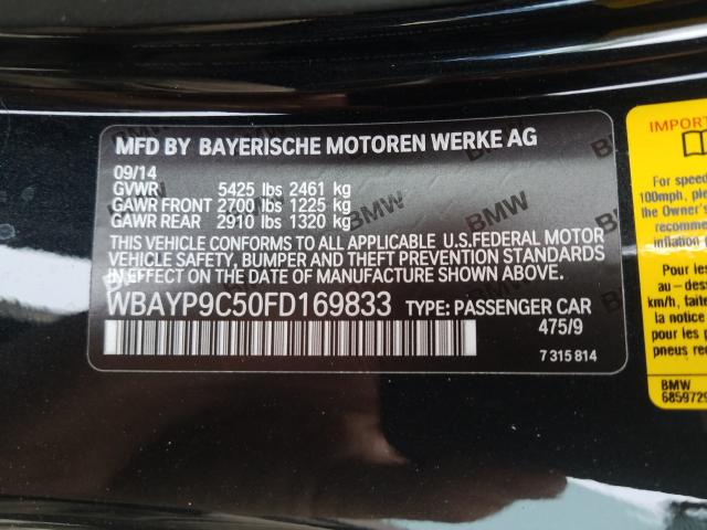 2015 BMW 650 I WBAYP9C50FD169833