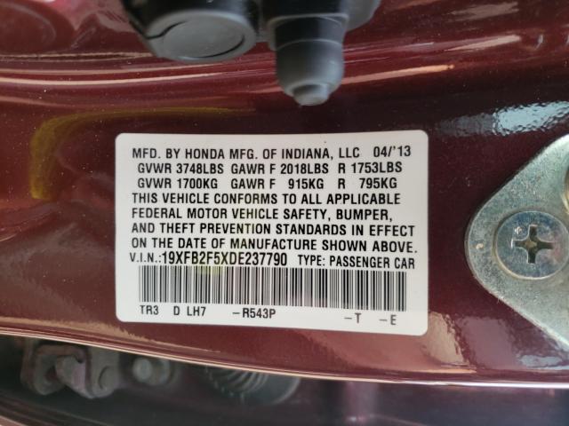 2013 HONDA CIVIC 19XFB2F5XDE237790