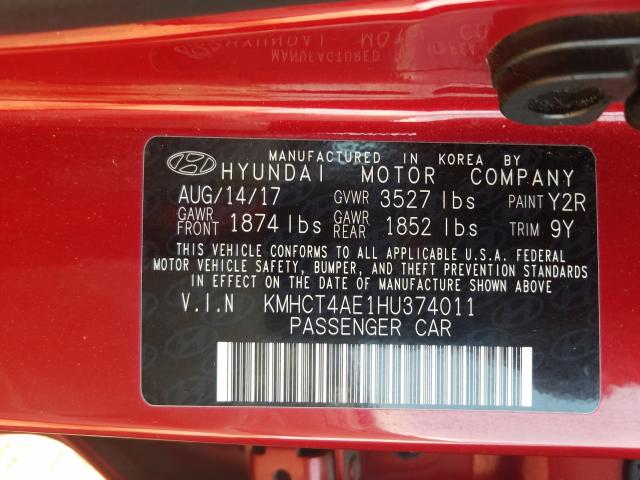 2017 HYUNDAI ACCENT SE KMHCT4AE1HU374011
