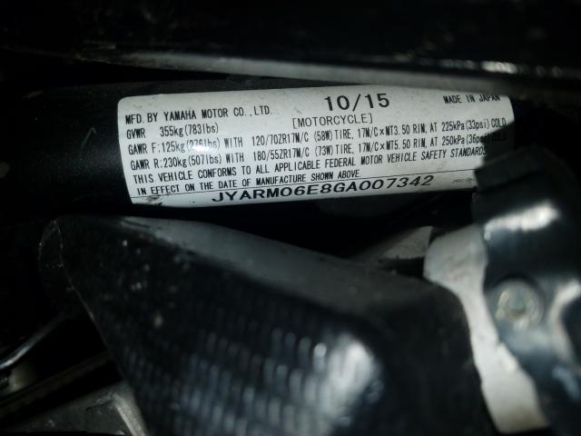 2016 YAMAHA FZ07 JYARM06E8GA007342